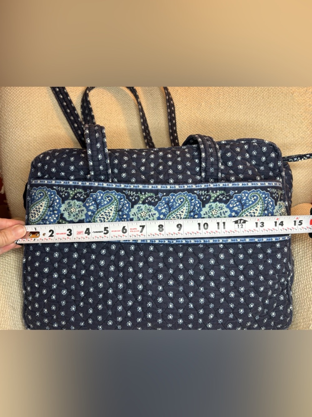 Vera Bradley Quilted Seaport Navy Paisley Diaper bag - Picture 6 of 11